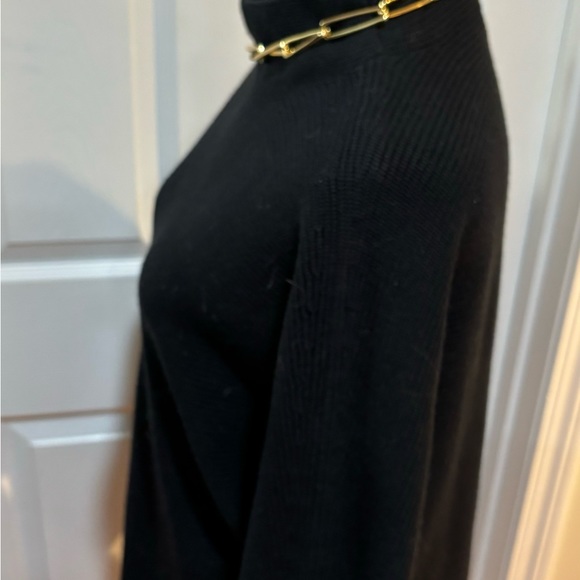 Lands’ End Black Funnel Neck Sweater, Size M - Picture 2 of 9